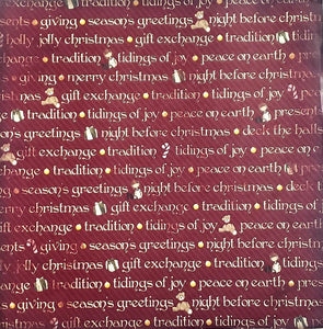 Karen Foster single Sided card stock paper 12 x 12 - seasons greetings words