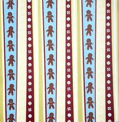 Karen Foster single Sided card stock paper 12 x 12 - Christmas cooking stripe