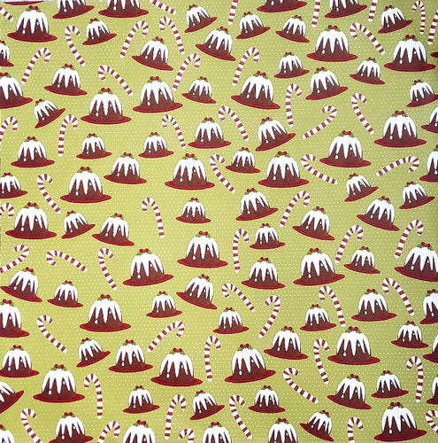 Karen Foster single Sided card stock paper 12 x 12 - Christmas plum pudding