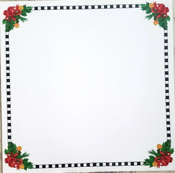 Karen Foster single Sided card stock paper 12 x 12 - Christmas pine corners