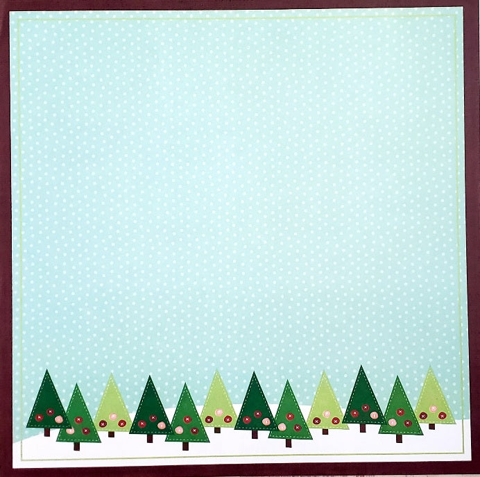 Karen Foster single Sided card stock paper 12 x 12 - Christmas trees