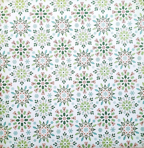 Karen Foster single Sided card stock paper 12 x 12 - Christmas ornament circle