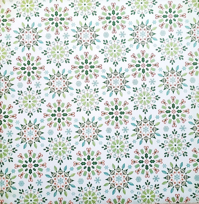 Karen Foster single Sided card stock paper 12 x 12 - Christmas ornament circle