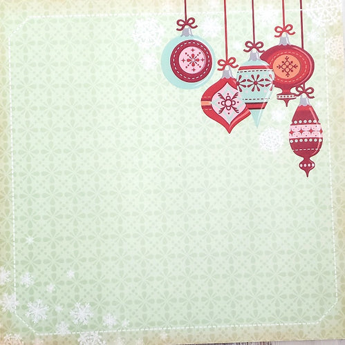Karen Foster single Sided card stock paper 12 x 12 - Christmas hanging ornaments
