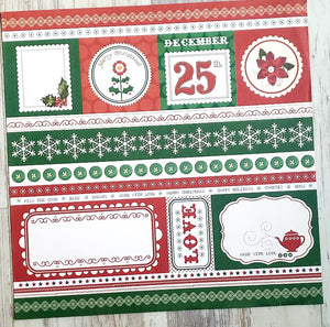 Karen Foster single Sided card stock paper 12 x 12 - Christmas December 25th