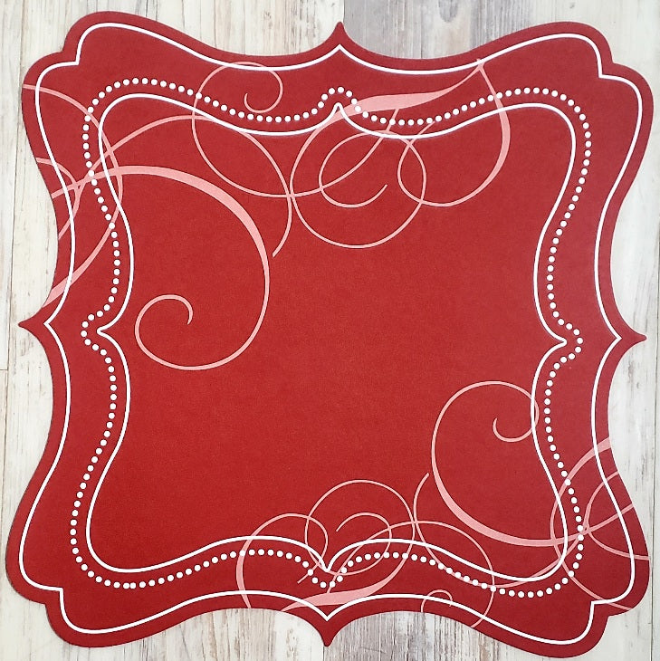 Creative Imaginations - diecut paper cardstock 12 x 12 - cranberry swirl red