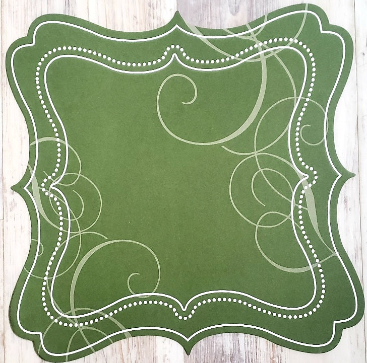 Creative Imaginations - diecut paper cardstock 12 x 12 - pistachio swirl green