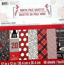 Load image into Gallery viewer, Recollections Paper Pad 12&quot;X12&quot; 48/Pkg - Christmas North Pole Gazette glitter