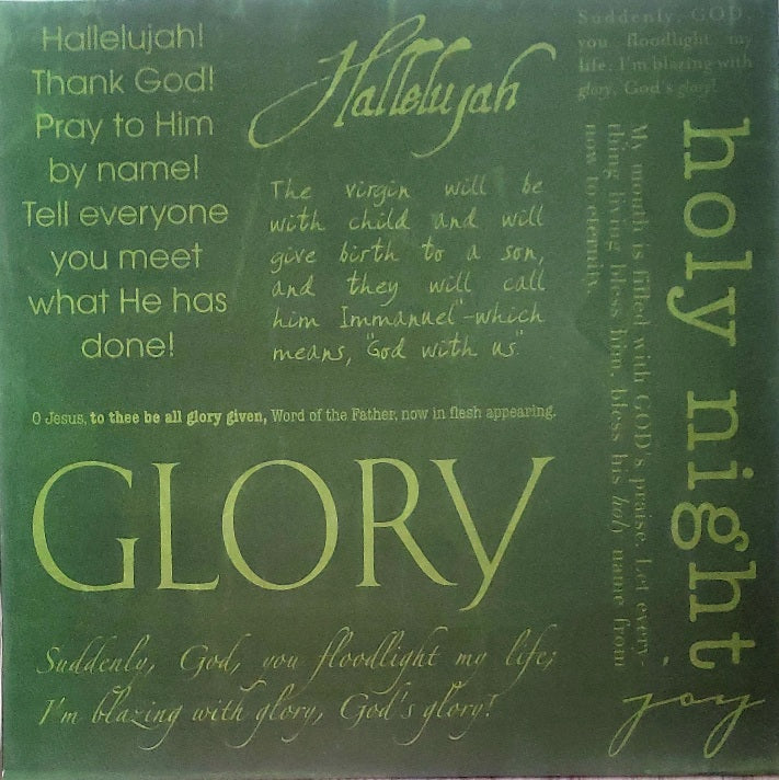 Crossed paths -  single Sided card stock paper 12 x 12 - Holy night words