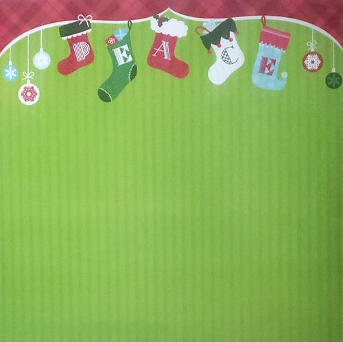 Karen Foster single Sided card stock paper 12 x 12 - Peace stocking