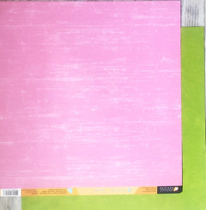 American Traditional Design - double sided paper 12 x 12 - Tres Chic brights hot pink and lime