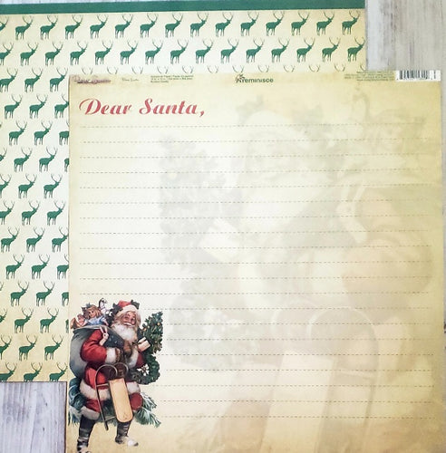 Reminisce double Sided card stock paper 12 x 12 -  Dear Santa