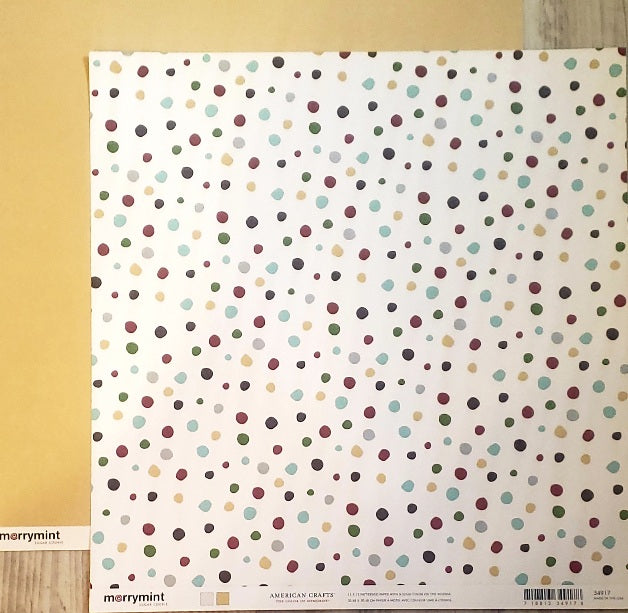 American Crafts Double Sided card stock paper 12 x 12 - Merrymint sugar cookie