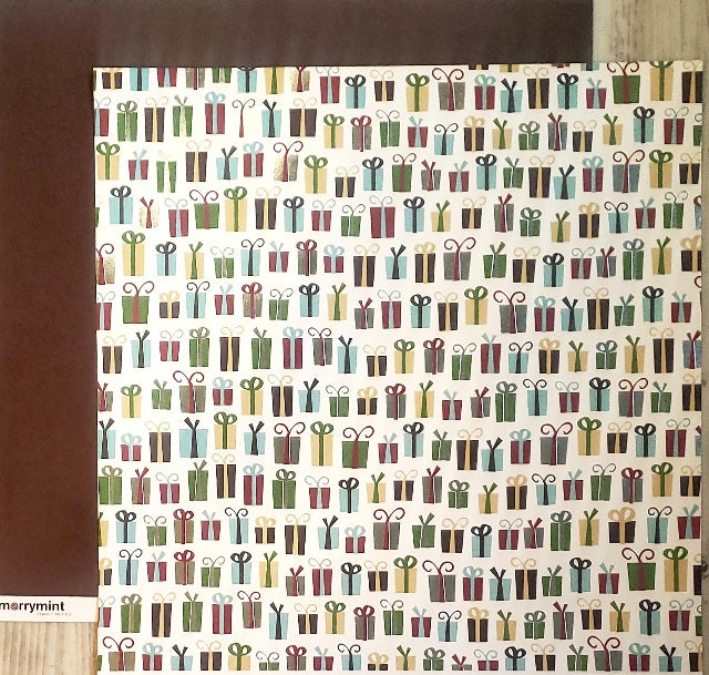American crafts Double Sided card stock paper 12 x 12 - Merrymint peanut brittle foil