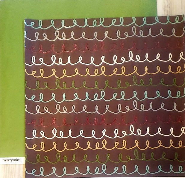 American crafts Double Sided card stock paper 12 x 12 - Merrymint streusel Varnish glitter