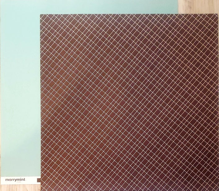 American Crafts Double Sided card stock paper 12 x 12 - Merrymint fudge