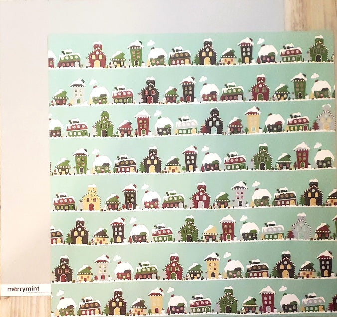 American Crafts Double Sided card stock paper 12 x 12 - Merrymint gingerbread house