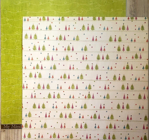 MME My minds eye  - double sided paper cardstock 12 x 12 - colorful Christmas winter wonderlands