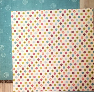 MME My minds eye  - double sided paper cardstock 12 x 12 - colorful Christmas merry dots