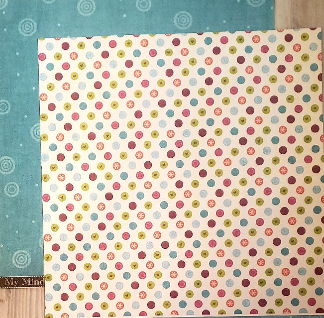 MME My minds eye  - double sided paper cardstock 12 x 12 - colorful Christmas merry dots