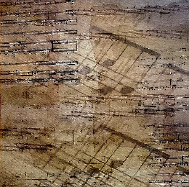 Sugar Tree -  single Sided paper 12 x 12 - Music notes