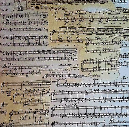 CREATIVE IMAGINATIONS- single Sided paper 12 x 12 - music notes cream