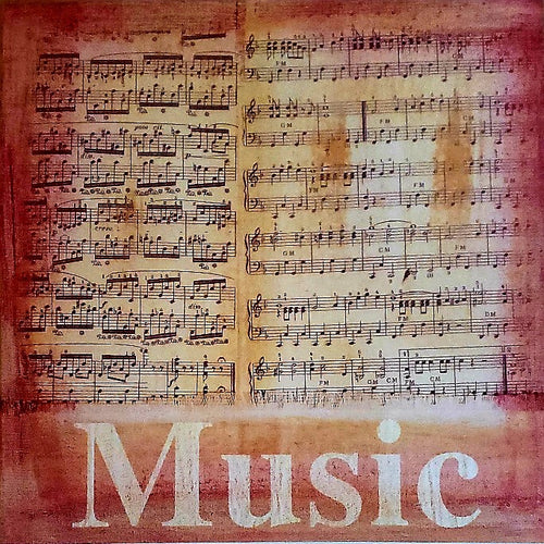 CREATIVE IMAGINATIONS- single Sided paper 12 x 12 - music notes red