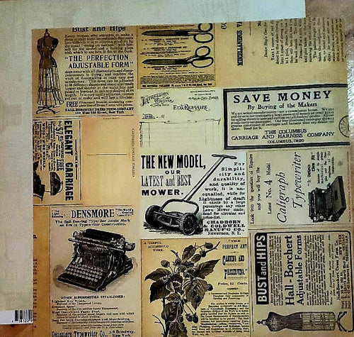 Carta Bella Echo park - double sided paper 12 x 12 - Yesterday adds / light bulb