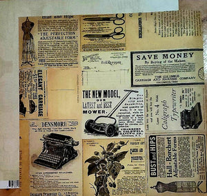 Carta Bella Echo park - double sided paper 12 x 12 - Yesterday adds / light bulb