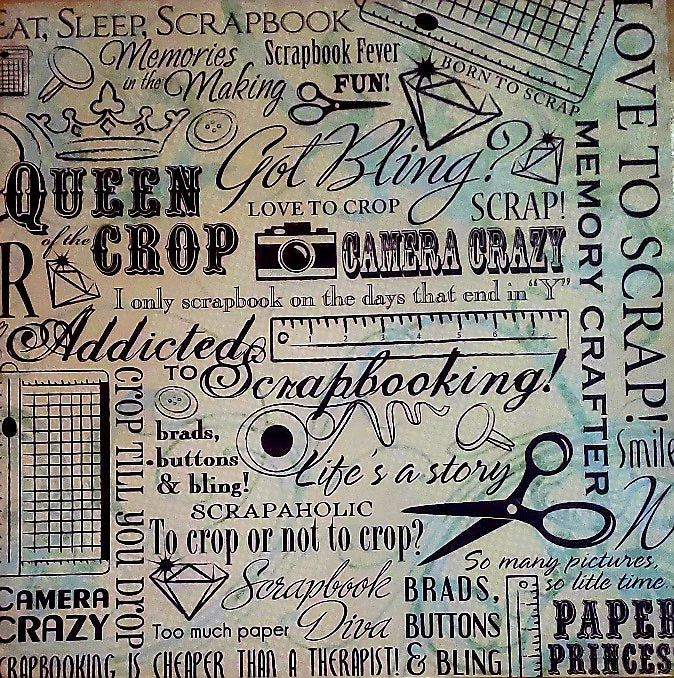 Karen foster - single sided paper cardstock 12 x 12 - scrapbooking collage