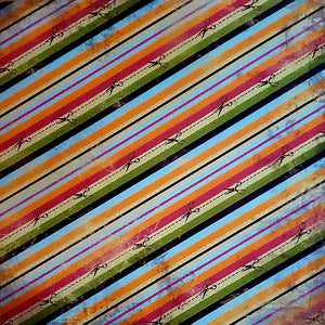 Karen foster - single sided paper cardstock 12 x 12 - scissors and stripes