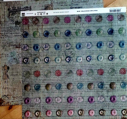 Fab scraps - double sided paper 12 x 12 - vintage buttons