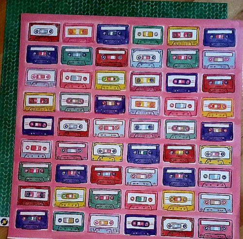 American crafts Amy Tangerine -  double Sided paper 12 x 12 - better together back and fourth cassette tapes