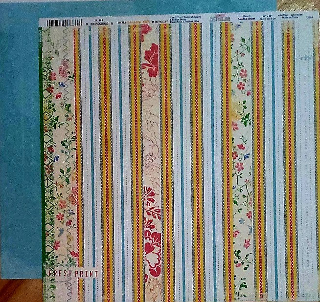 Little Yellow Bicycle - double sided paper 12 x 12 - clothesline sewing basket