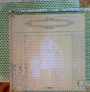 Little Yellow Bicycle - double sided paper 12 x 12 - clothesline come together ledger