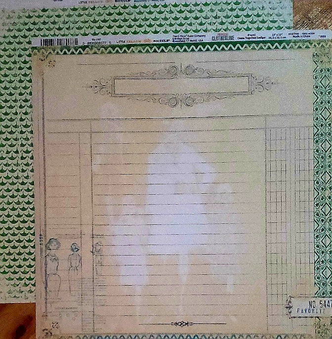 Little Yellow Bicycle - double sided paper 12 x 12 - clothesline come together ledger