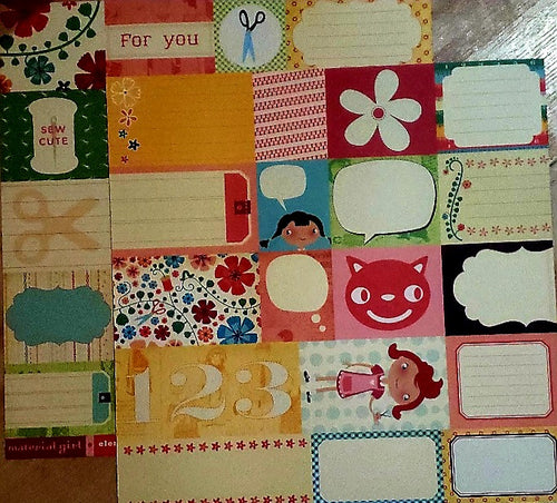 Cosmo Cricket - double sided paper 12 x 12 - elements sewing