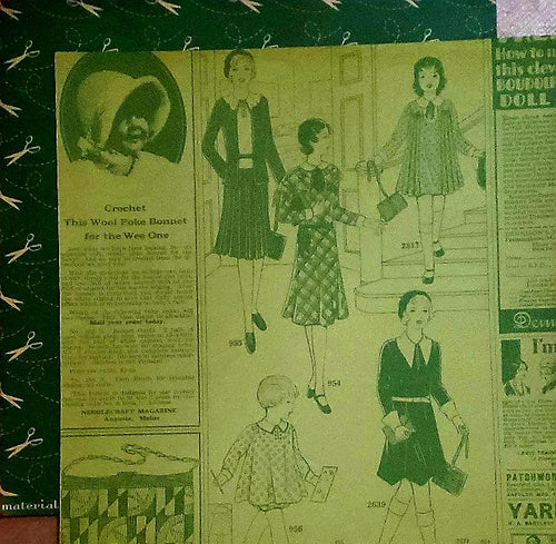 Cosmo Cricket - double sided paper 12 x 12 - snip snip green add / scissors