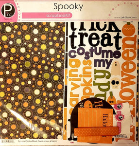 Pebbles Inc - scrapbook kit 12 x 12 paper stickers die cut - spooky