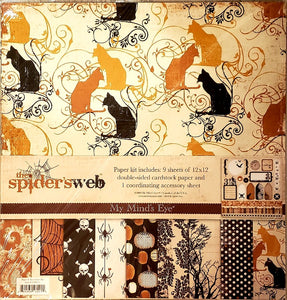 My Mind's Eye - MME - paper kit pack double sided paper 12 x 12 1 punch out sheet - the spiders web