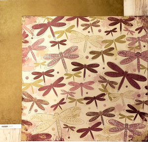 Kaiser crafts kaiserscrapbook -  double Sided paper 12 x 12 - dancing Jewels jade dragon fly