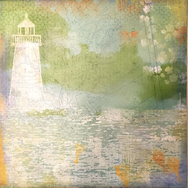K and company -  single Sided paper 12 x 12 - happy trails east coast