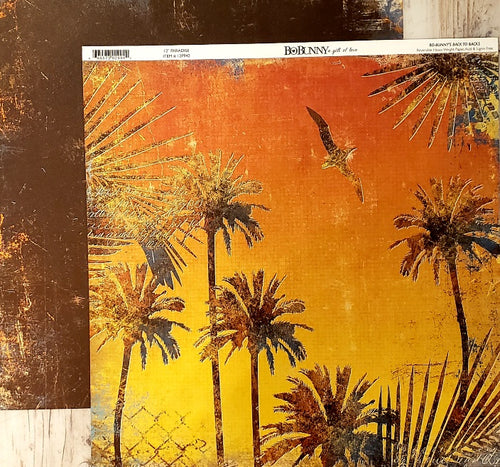 Bobunny - double sided paper cardstock 12 x 12 - palm trees paradise palms