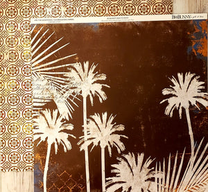 Bobunny - double sided paper cardstock 12 x 12 - palm trees paradise batik