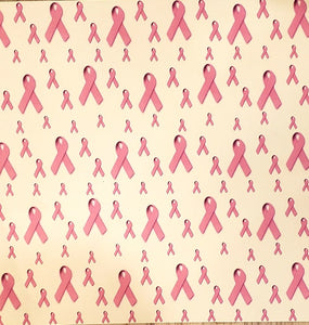It takes two - single sided paper 12 x 12 - breast cancer awareness ribbons pink