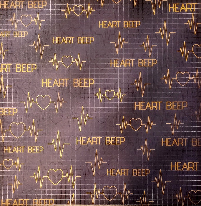 Karen Foster - single sided paper 12 x 12 - heart beep