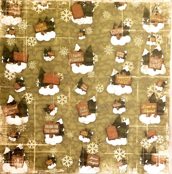 Karen Foster - single sided paper 12 x 12 - signs of winter