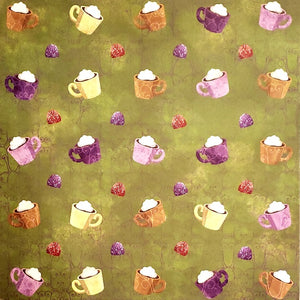 Karen Foster - single sided paper 12 x 12 - merry mugs hot cocoa