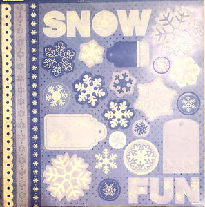 The paper company TPC - single sided sticker sheet 12 x 12 - glitter winter stickers