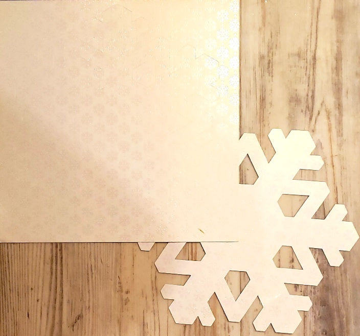 The paper company TPC - single sided paper punchout 12 x 12 - winter blues shimmer snowflake